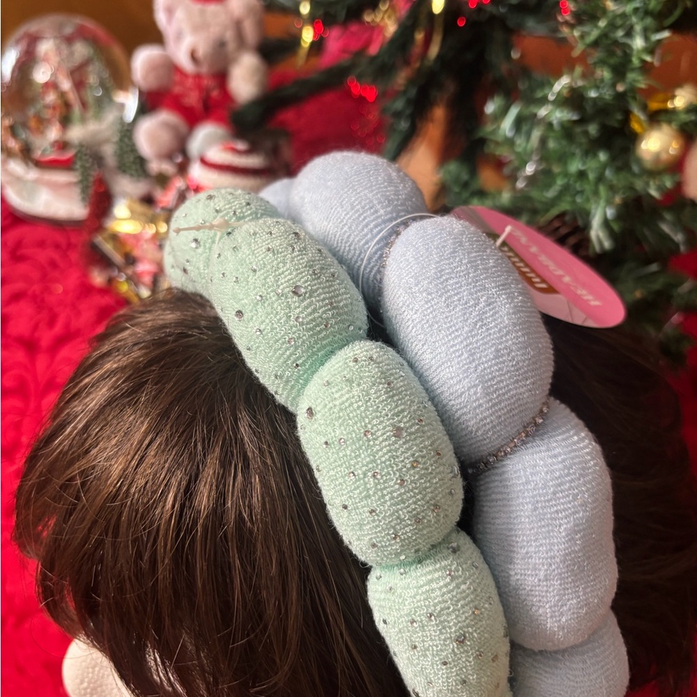 Bling Terry Rhinestone Spa Headband Set - Picture 2 of 5